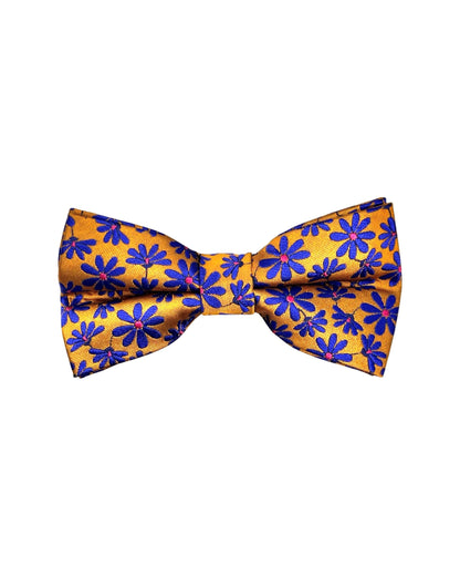 Navy Blue, All White Daisies Bow Tie