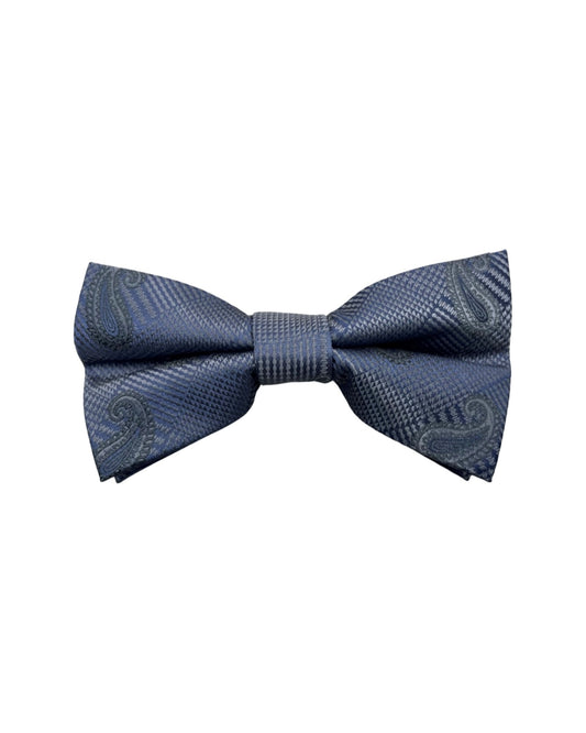 Navy & Black Large Print Paisley Bow Tie