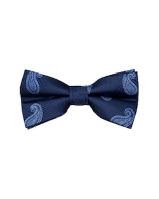 Navy & Light Blue Paisley Bow Tie