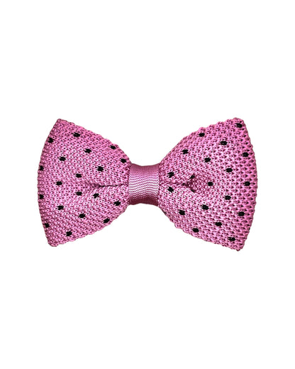 Solid With Small Polka Dots, Knit Bow Tie