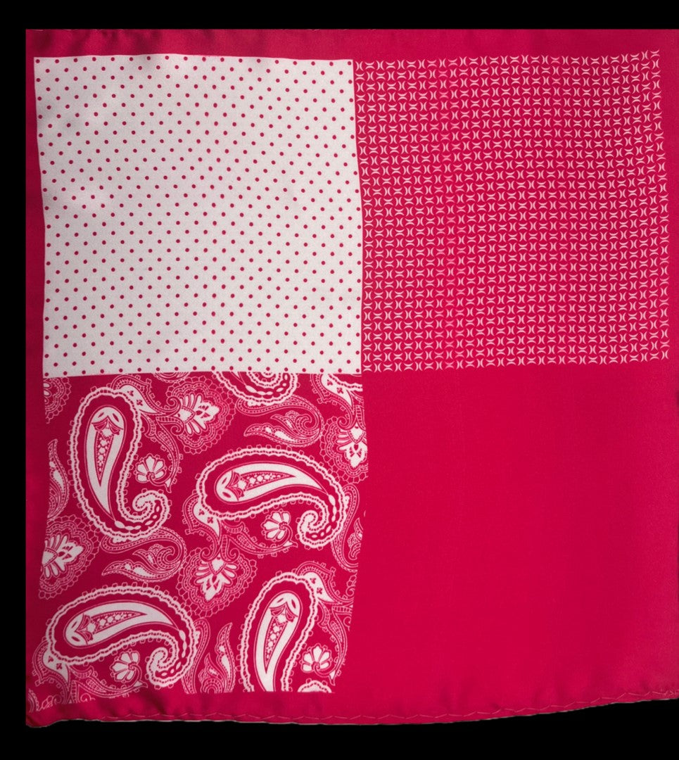 Pink, White Quad Design Pocket Square