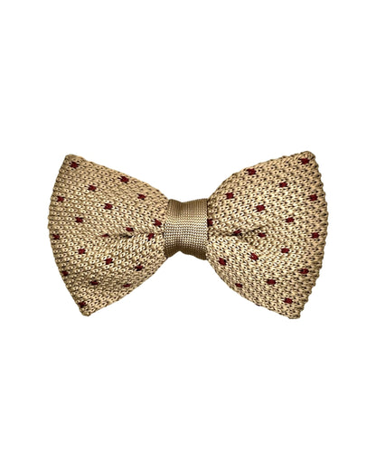 Solid With Small Polka Dots, Knit Bow Tie